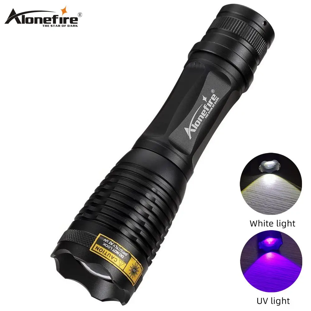 Alonefire E007 WU 8000lums 2 в 1 УФ фонарик светодиодный фонарь 395nm ультрафиолетового Мочи
