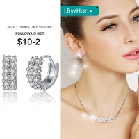 2021 new 925 sterling silver ouble row shiny zircon earrings female models women making jewelry gift wedding party engagement