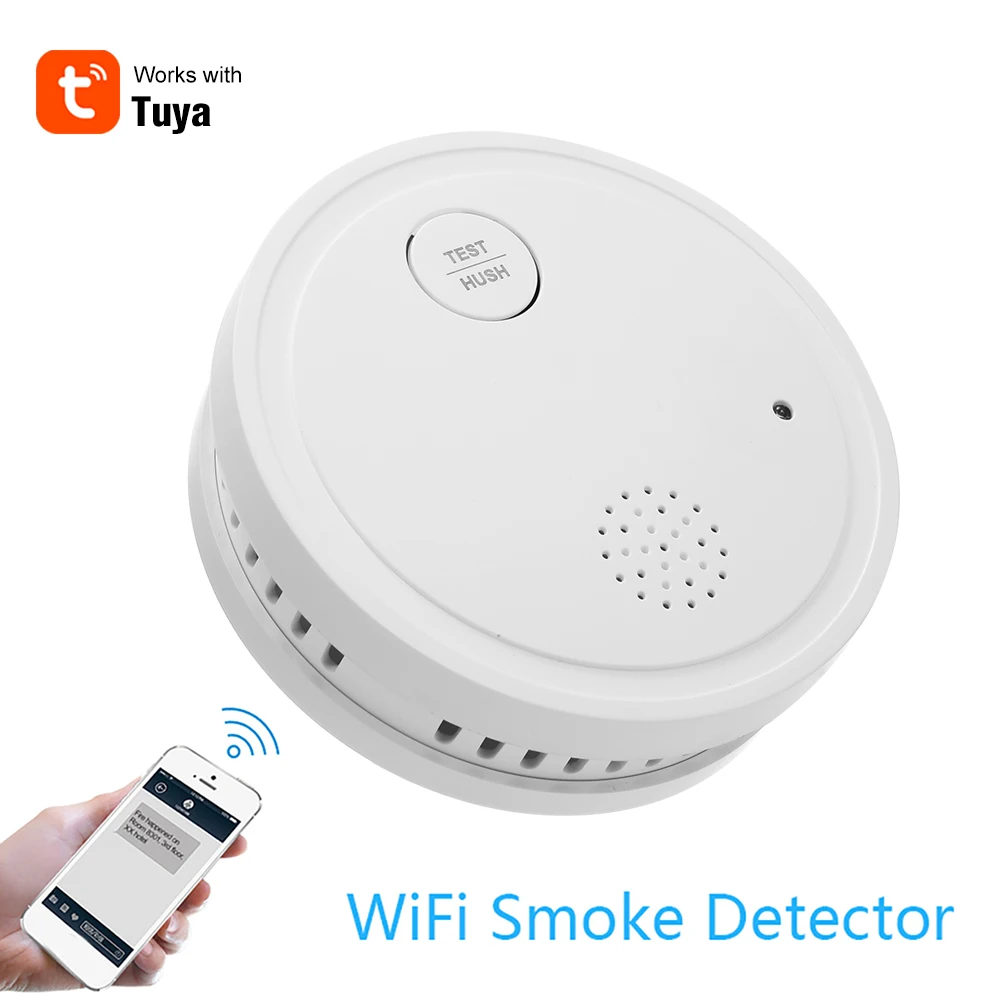 Tuya 433 МГц WiFi стробоскоп детектор дыма Беспроводная независимая сигнализация домашний охранный детектор дыма датчик пожарное оборудование