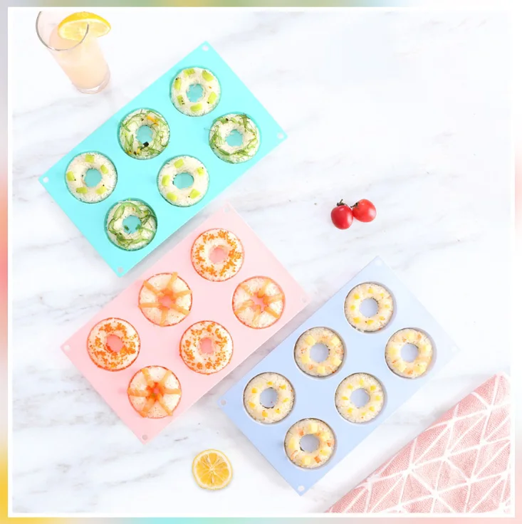 6 формочек Doughnut Rolling хлеб инструмент для выпечки конфеты цвет силиконовые формы