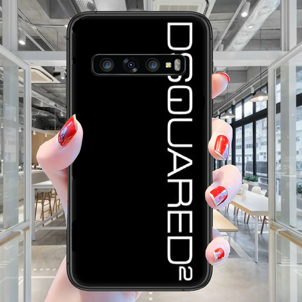 

Italian Luxury Brand DSQ2 Phone Case For Samsung Galaxy Note S 8 9 10 20 Plus E Lite Uitra black Waterproof 3D Back Soft Bumper