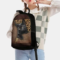new womens mens polyester shoulder bag 3d cat patchwork pattern backpack school bag laptop storage outbound travel gifts