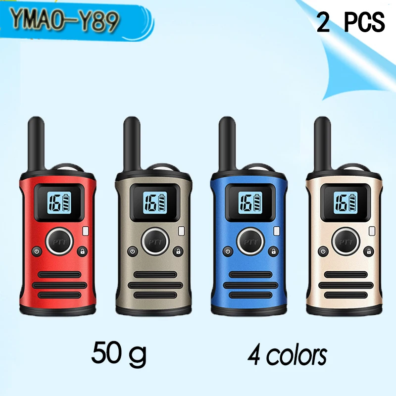 

(2 PCS)YMAO Y89 MINI Walkie Talkie Portable UHF Handheld Ham 99CH Ultra-small Radio Communicator HF Transceiver with Earpiece