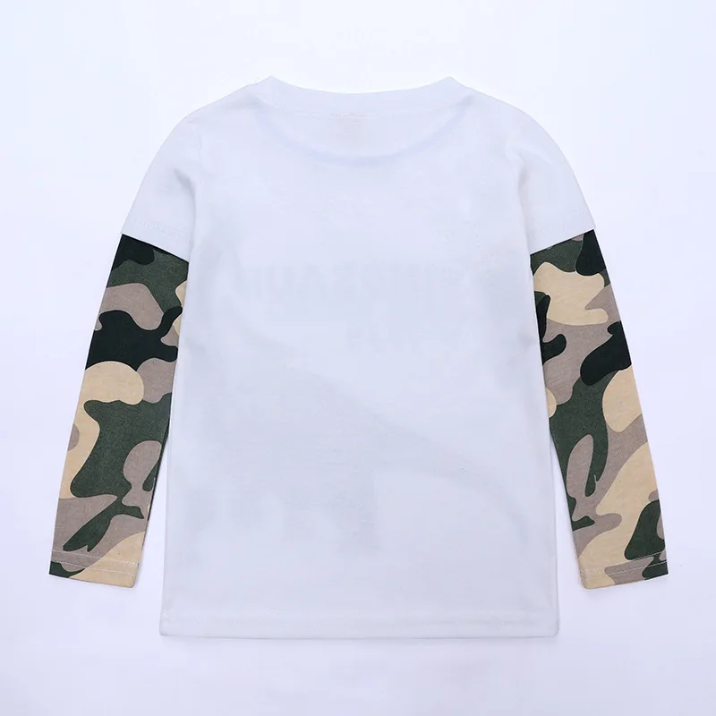 Детские футболки с длинными рукавами и рисунком для мальчиков от 2 до 8 лет Модный