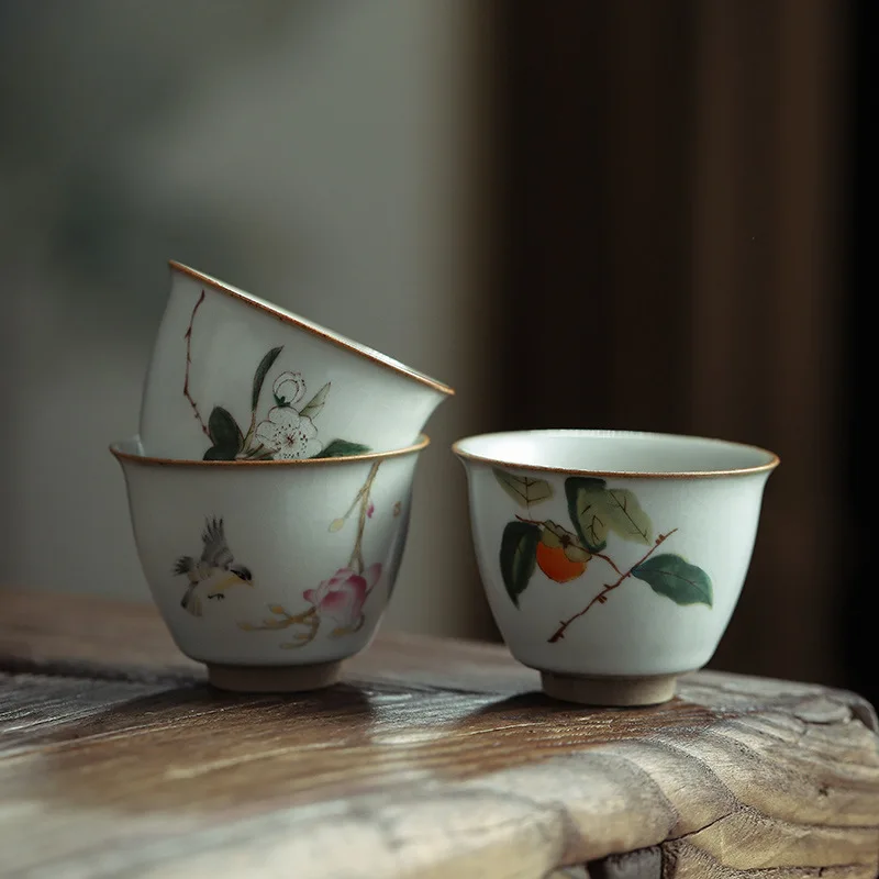 

Ru Tea Cup Ru-porcelain Gracked Glaze Can Raise Large Size Teacup New Chinese Style Ceramic Single Cup Master Cup Teacups