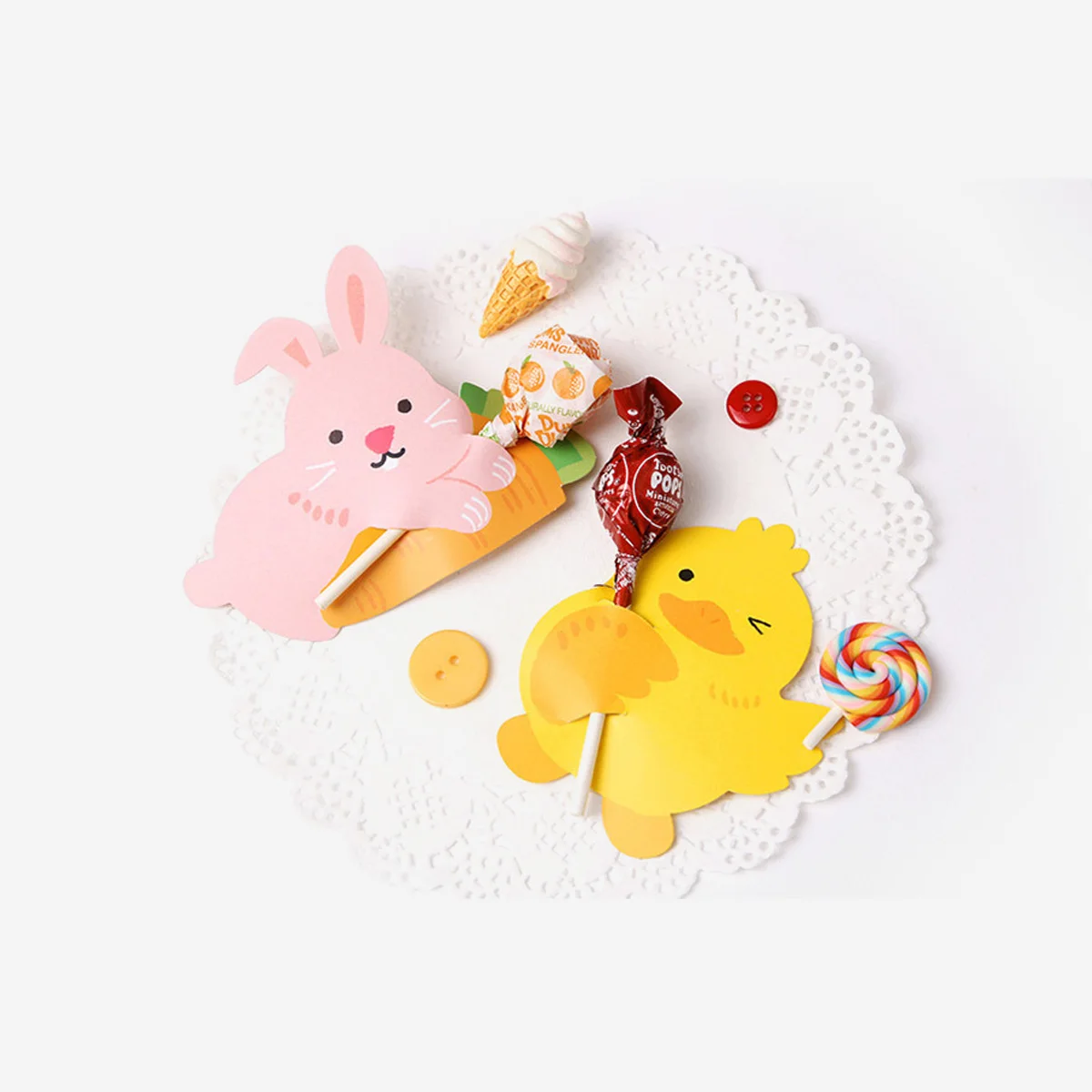 50 шт. мультяшный кролик леденец Конфета декоративная бумажная открытка