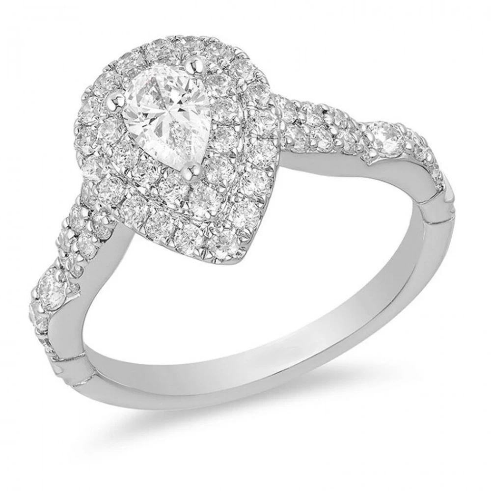 

HESHI Previously Owned - Enchanted Ariel Pear-Shaped Diamond Shell Engagement Ring in Two-Tone