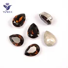 YANRUO 4320 Копченый Топаз стеклянные стразы камни и кристалл заостренный обратно K9 кристалл для сумок