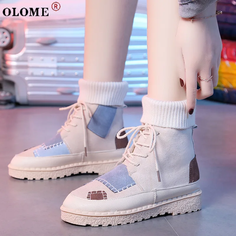 

Women's Matching Canvas Suede Boots, High-quality Wool Ankle Boots, New Arrivals for Fall/winter 2020