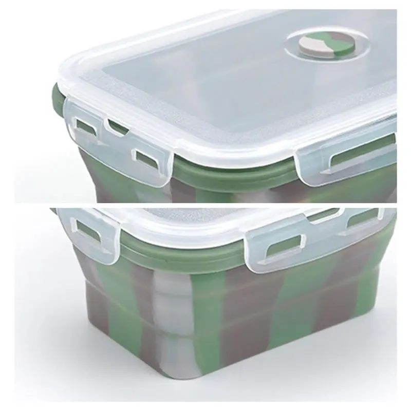 Goodfeer Силиконовый складной Ланч бокс портативный Bento прочный салатный столовый