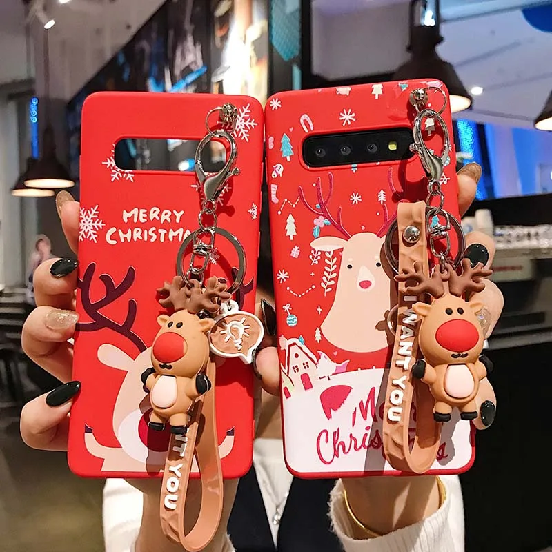 Рождественский чехол с Санта Клаусом для Samsung Note 20 ультра ТПУ телефона Galaxy S10 Plus s10e