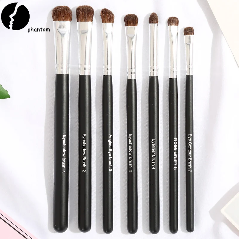7 шт. Профессиональные кисти для теней век макияжа Классические 100% натуральные