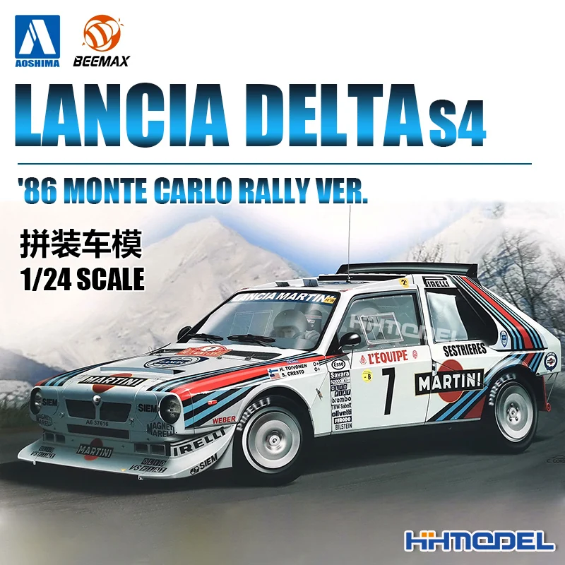 

Пластиковая Сборная модель автомобиля aoshin BEEMAX 1/24, игрушки Lancia Delta S4 Monte Carlo 1986 # B24020