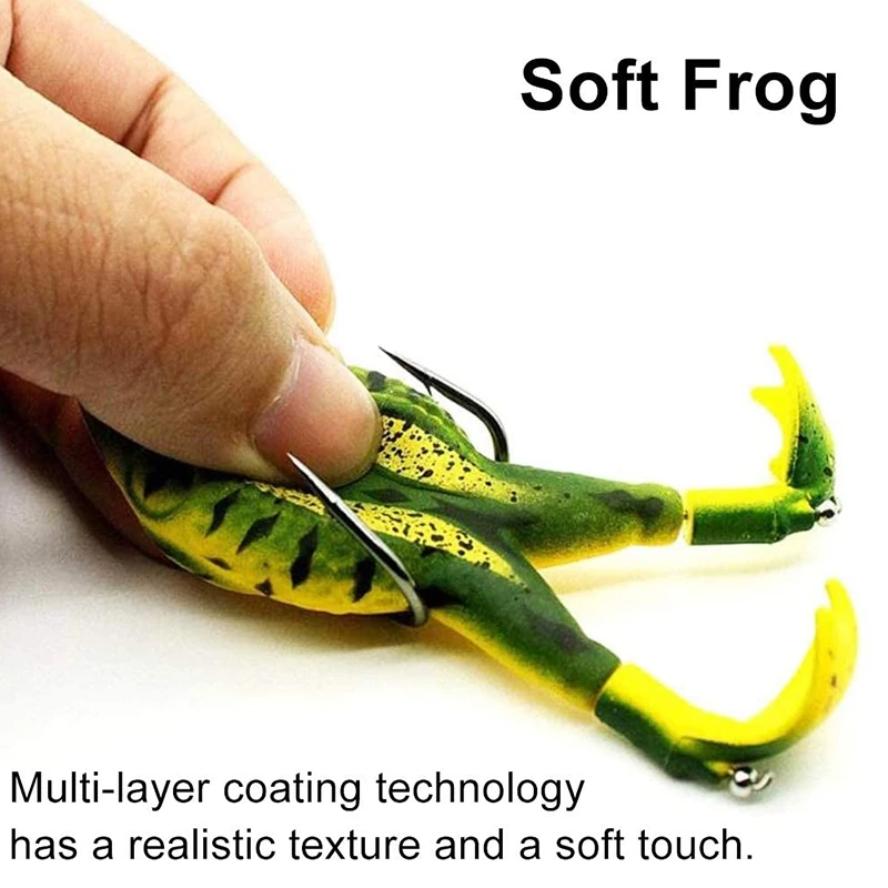

2 Pcs Double Propellers Frogs Soft Bait Rotating Legs Thunder Frog Soft Fishing Lures Frog Lures