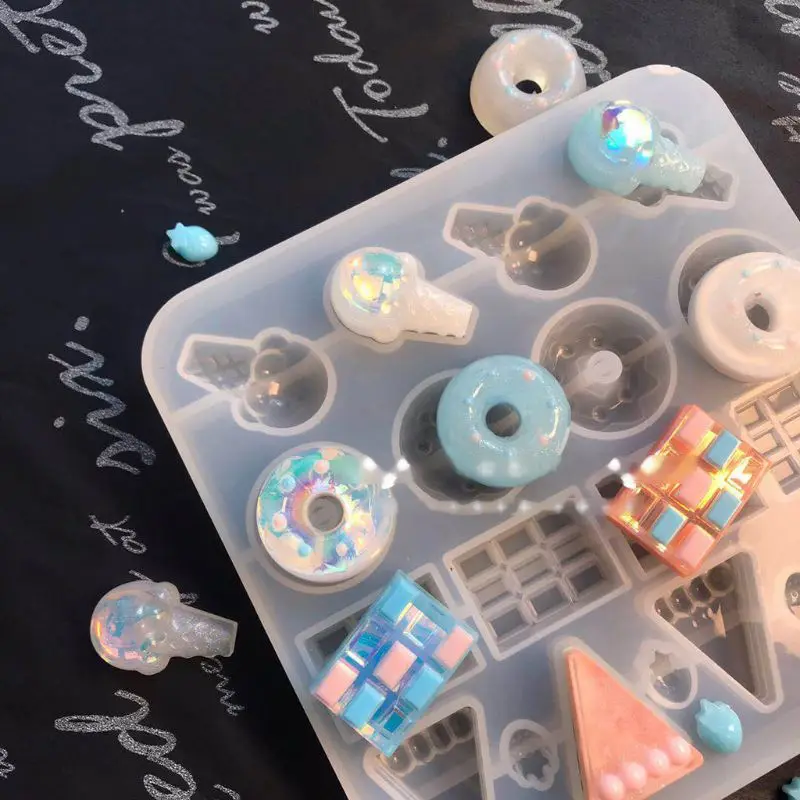 Форма с имитацией еды пончиков каучуковые Подвесные серьги ювелирные