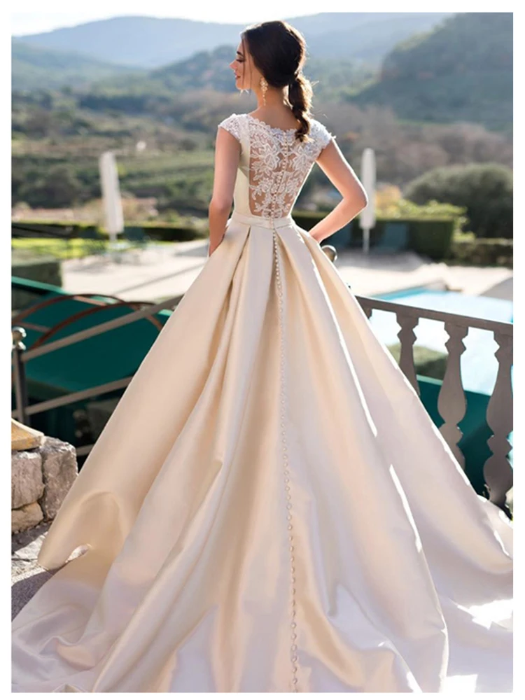 

BAZIIINGAAA Simple Wedding Dress Lace Little Beading Strapless Dress Luxury WeddingGowns Bridal Can Be Washed Bride Dresses