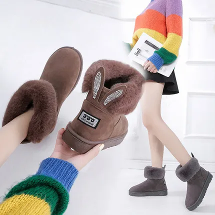 Новые женские зимние ботинки на открытом воздухе сохраняющие тепло мех внутри