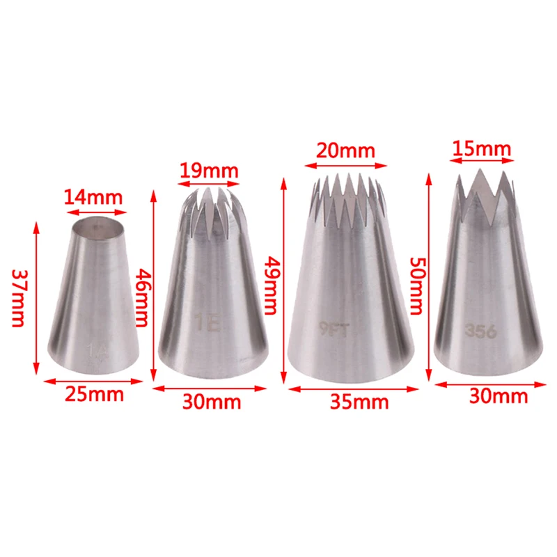 4 шт. насадки из нержавеющей стали для кекса Большая насадка обледенения