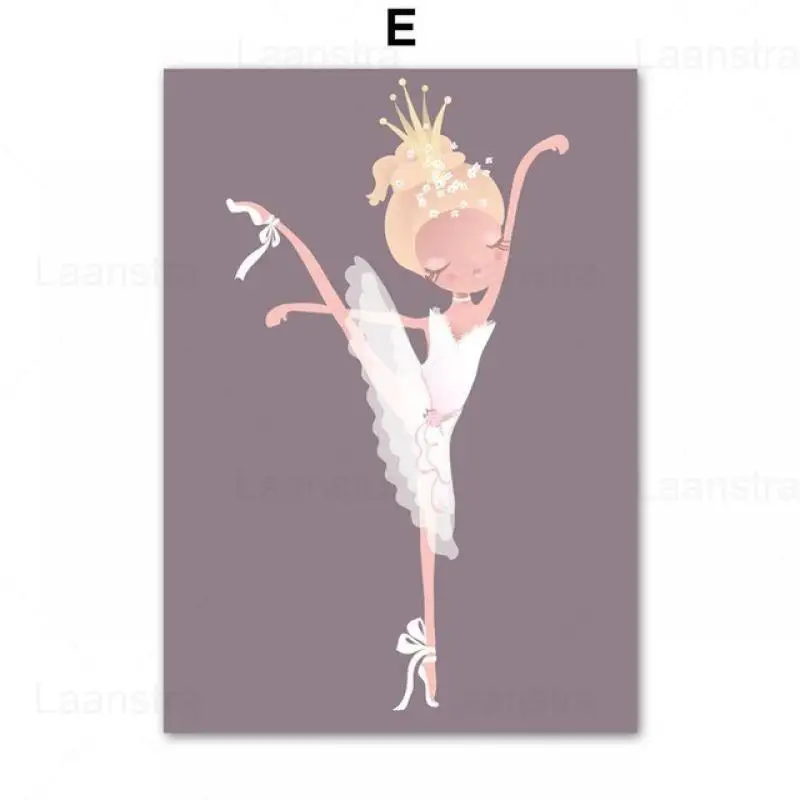 

Canvas Painting Decoration Poster Ballet Girl Flower Sweet Wall Picture Mural Home Decor Girl Dance Room Wall Art Nursery Decor