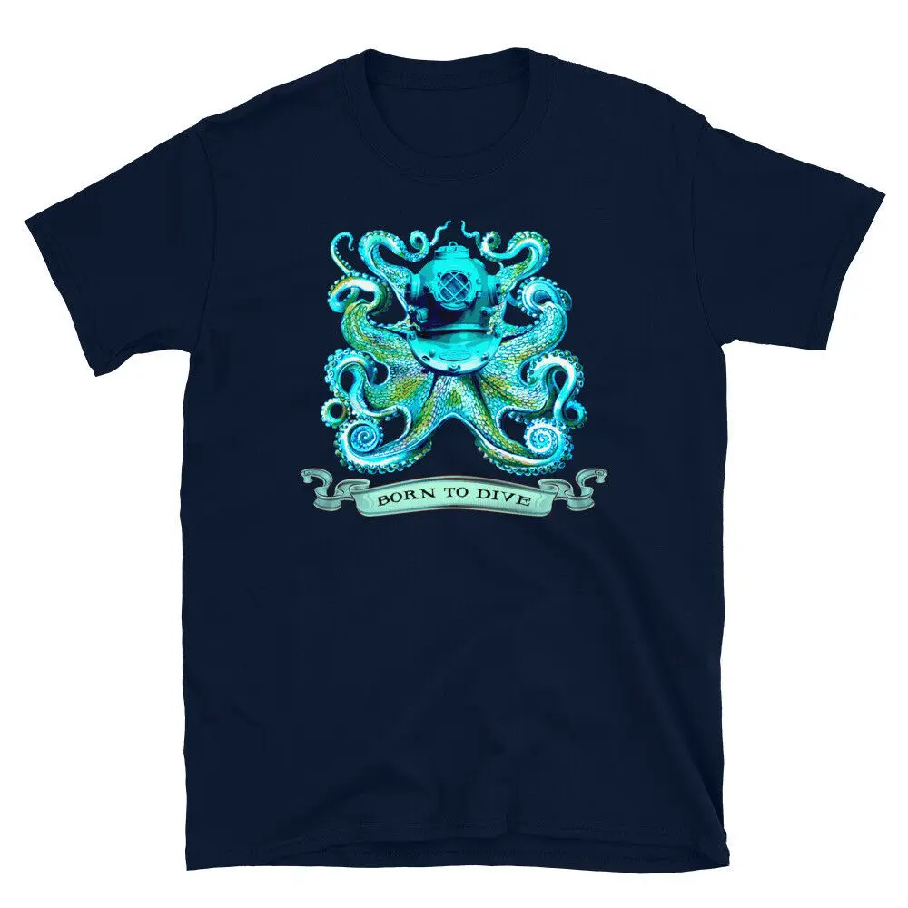 

2021 Summer Men's T-shirt Deep Sea Octopus Print Pattern Street Casual Hip-hop Cool O-neck Cotton High-quality Oversized T-shirt