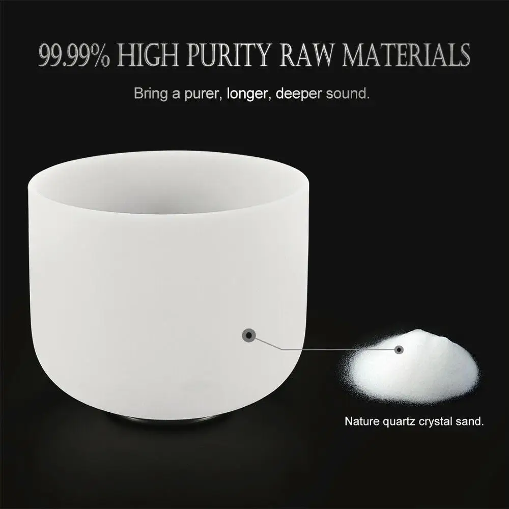 Чакра для пупка из матового кварцевого кристалла 9 дюймов CVNC 440 Гц|Колокольчики и