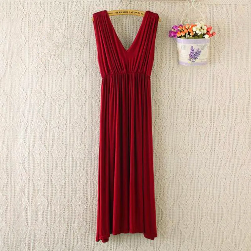 Женское летнее Свободное длинное платье большого размера для беременных черное