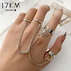 17KM Модные металлические регулируемые кольца серебряного цвета в стиле хип-хоп в стиле панк для мужчин и женщин, подарочные украшения