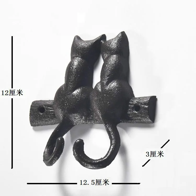 Чугунный двойной кошачий крючок настенный сад двор уличное украшение