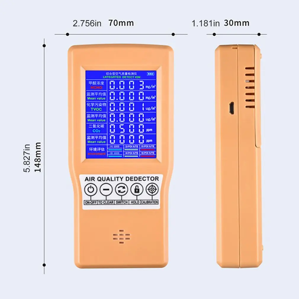 

Handheld air quality detector 131SC Formaldehyde detector Carbon dioxide tester 360 minutes long standby