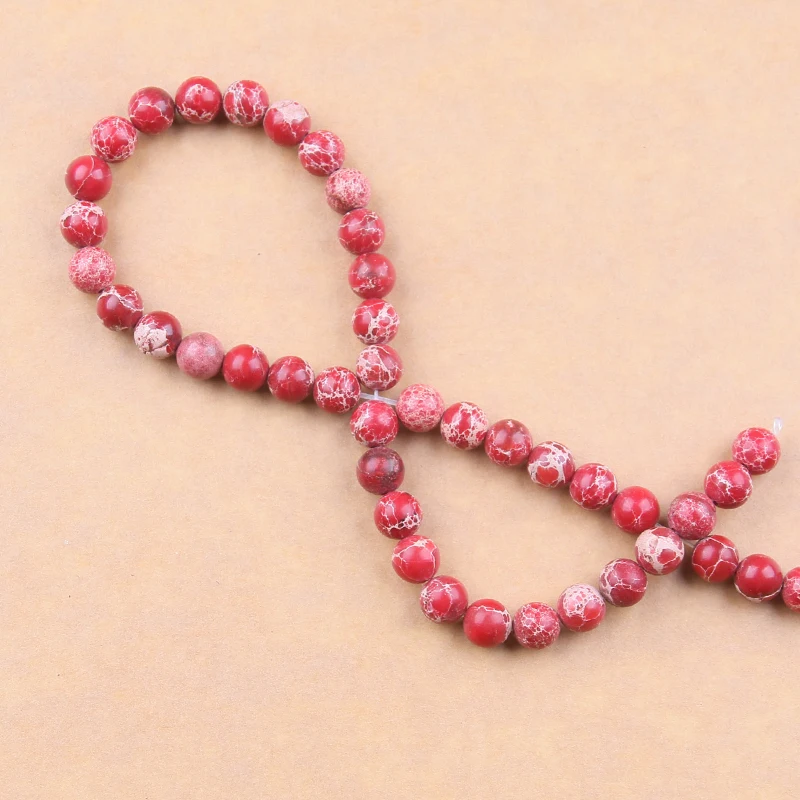 

4/6/8/10mm Red Emperor Round Loose Spacer Beads for Jewelry Making DIY Accessories