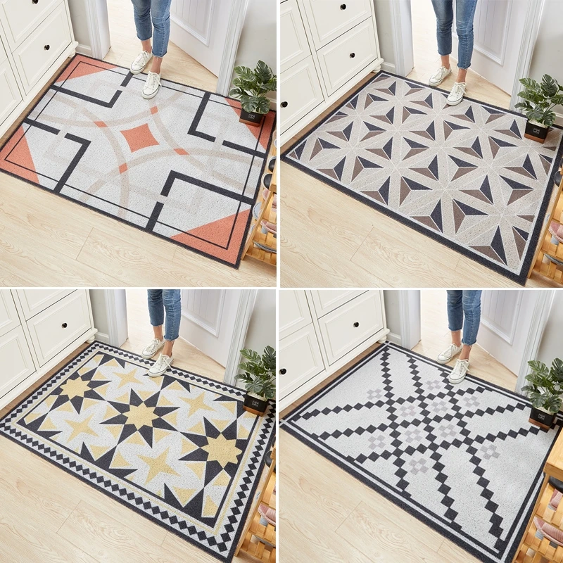 Коврик для входной двери с геометрическим дизайном коврик ванной напольный