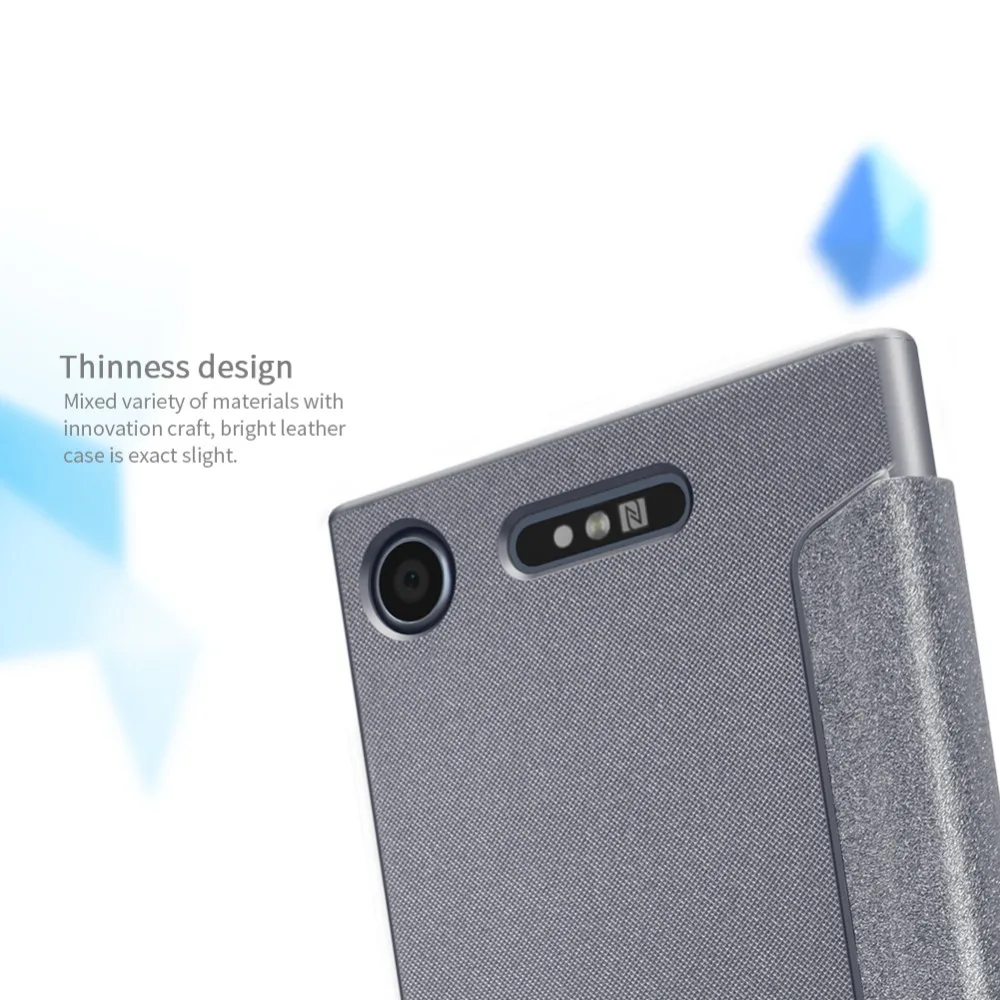 Чехол для sony Xperia XZ1, Блестящий Матовый кожаный флип-чехол NILLKIN, роскошный кожаный чехол-крышка для sony Xperia XZ1