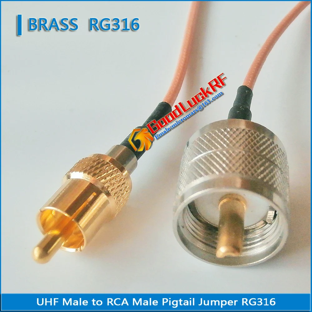 1 шт. высококачественный PL259 SO239 UHF штекер-RCA штекер - RCA RF Разъем Pigtail Jumper RG316