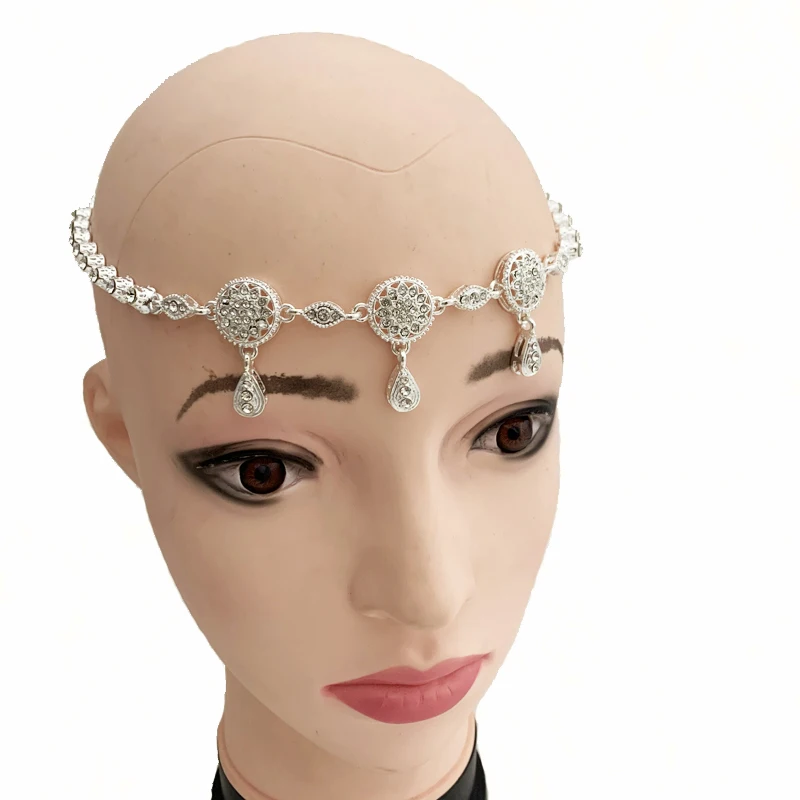 Этно цепочка для волос с кристаллами в античном стиле|Украшения волос| |