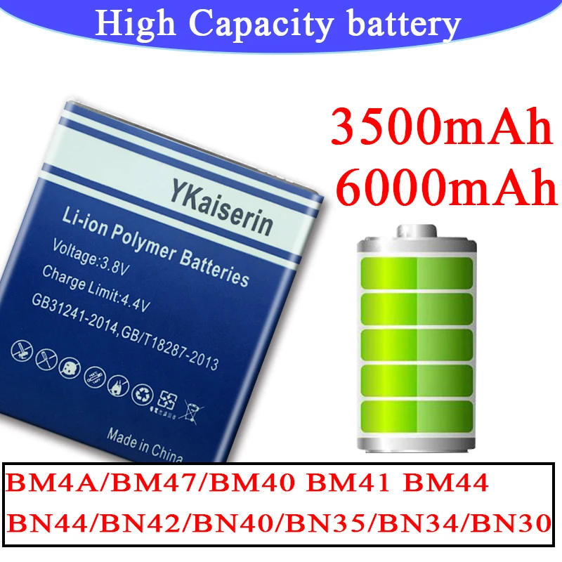 Аккумулятор BM47 BM4A BN30 BN34 BN35 BN40 BN42 BN44 высокой емкости для Xiaomi Redmi 4 6 Pro 3 3S 4X 4A 5A 5 Plus 2