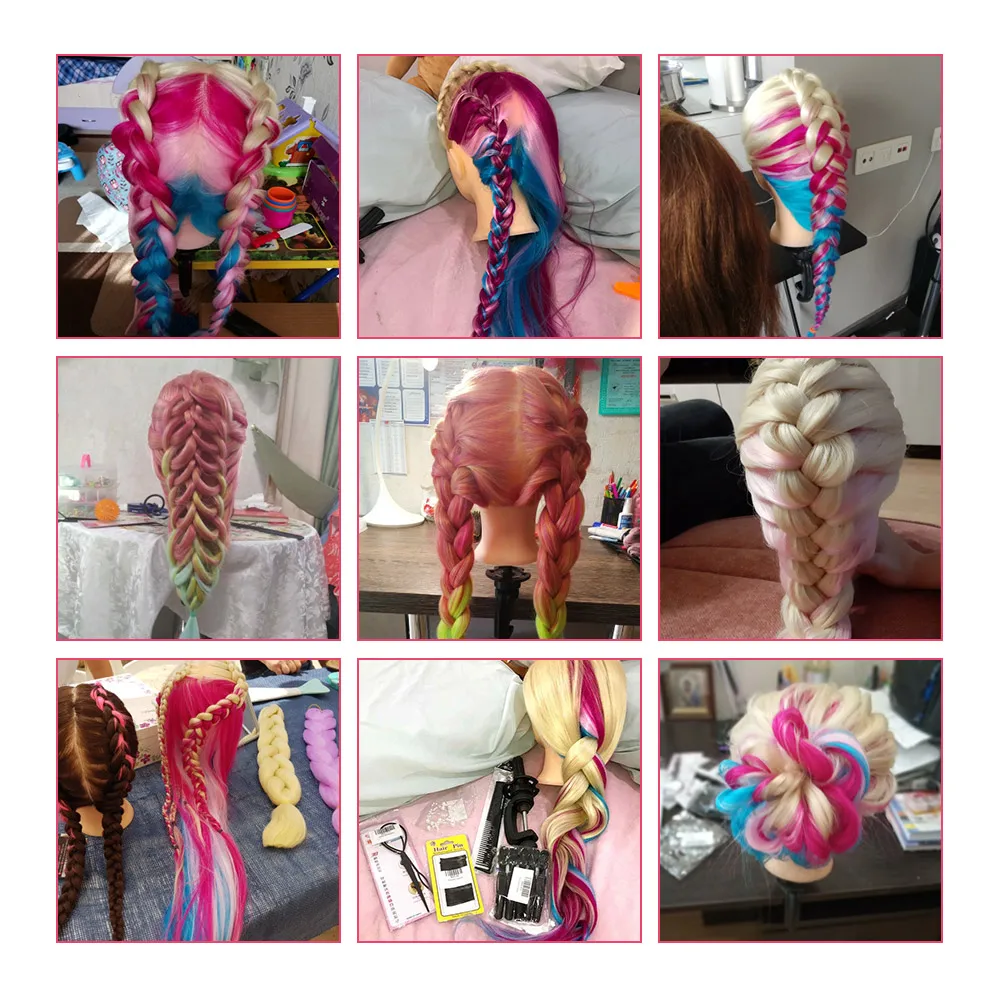 24 ''Розовый Салон голова парика для парикмахерского салона учебная головка с