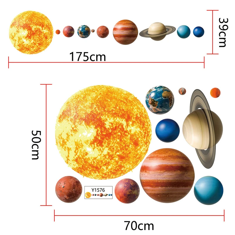 

Solar System Planet Personality Wall Stickers Home Living Room Bedroom Background Decorative Wall Stickers