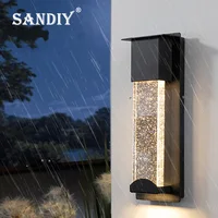 SANDIY Sensor Wall Light Outdoor Garden Lamp PIR Waterproof Exterior Sconce IP65 for Balcony Gate Courtyard Villa Decor 110-220V