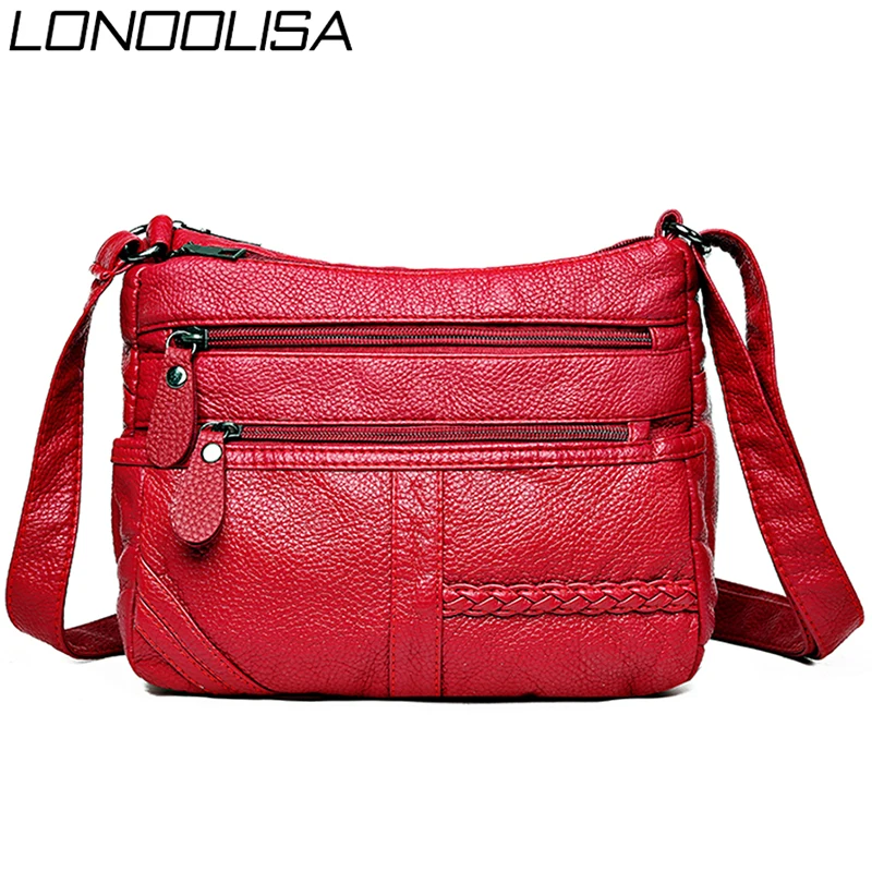 Мягкие сумки через плечо из мытой кожи для женщин 2020 женские роскошные