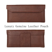 4.7-7.2 inch Slim Genuine Leather Smartphone Pouch Belt Clip Holster Case For iPhone Samsung Huawei Xiaomi LG Sony Waist Bag