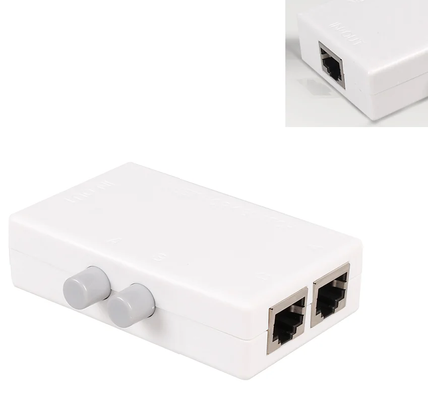 Мини 100 м 2 в 1 выход/1 Выход двухсторонний порта RJ45 сетевой ручной переключатель AB