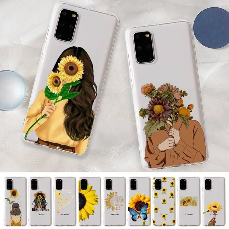 

Yellow Sunflower Phone Case For Samsung A10 20 30 50s 70 51 52 71 4g 12 31 Note 20 ultra