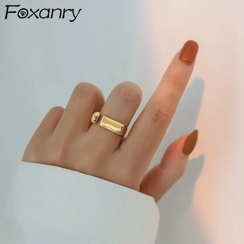 

GOLDRIA 925 Sterling Silver Rings For Women INS Fashion Vintage Couples Simple Design Smooth Geometric Party Jewelry Wholesale