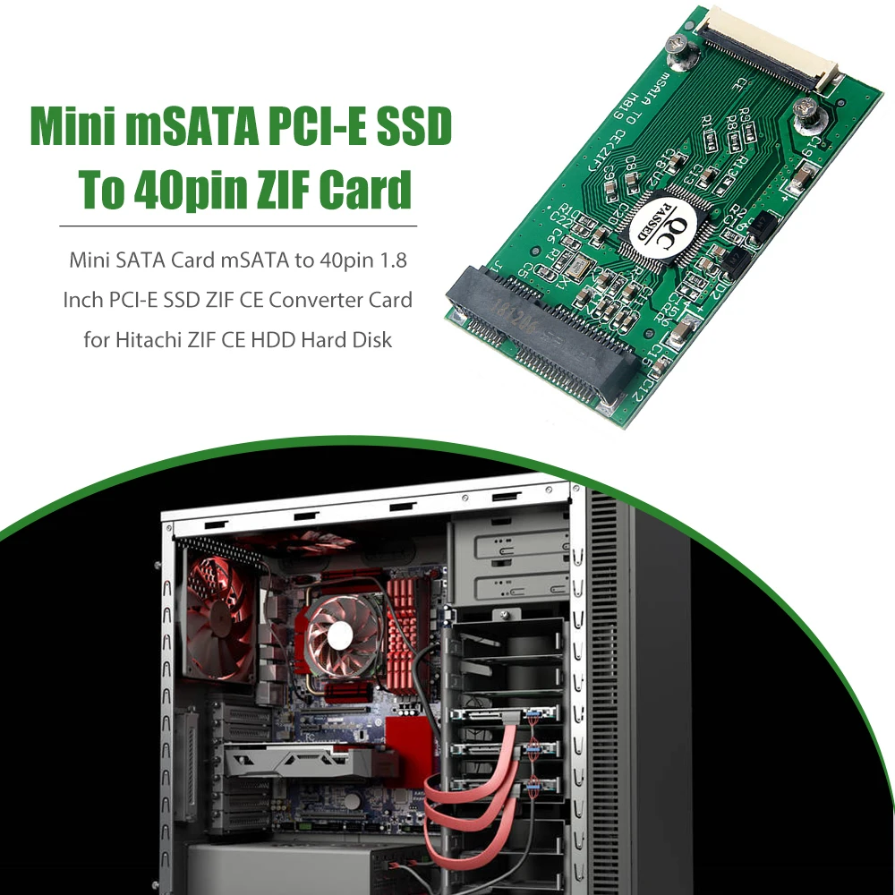 Мини SATA карта mSATA на 40pin 1 8 дюйма PCI-E SSD ZIF CE преобразователь карты для Hitachi HDD части