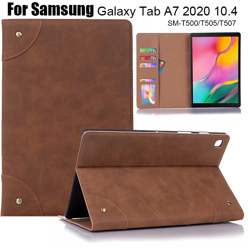 

Funda Samsung Galaxy Tab A7 10.4 2020 SM-T500 SM-T505 SM-T507 protective stand flip cover shockproof soft silicone case