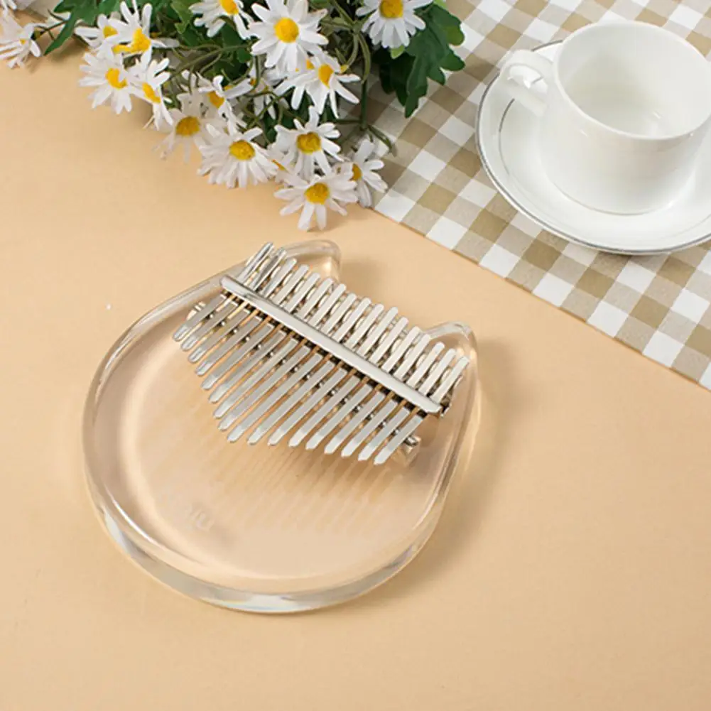 Mounchain NK-CT Crystal Cat 17 key Kalimba Acrylic Thumb Piano Mbira Transparent Keyboard Instrument
