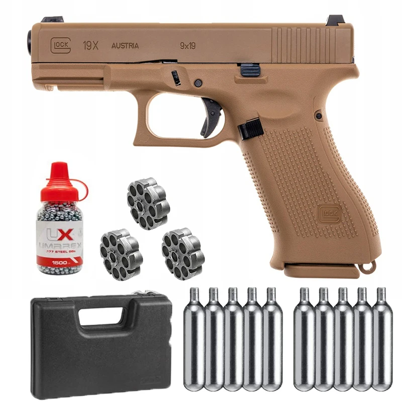 

Pistolet GBB Glock 19X - Coyote-Revolver-Lead Bullet Toy Gun-Lead Bullet Wall Tin Logo-Co2 Bullets-Classic Metal Wall Sign-gun