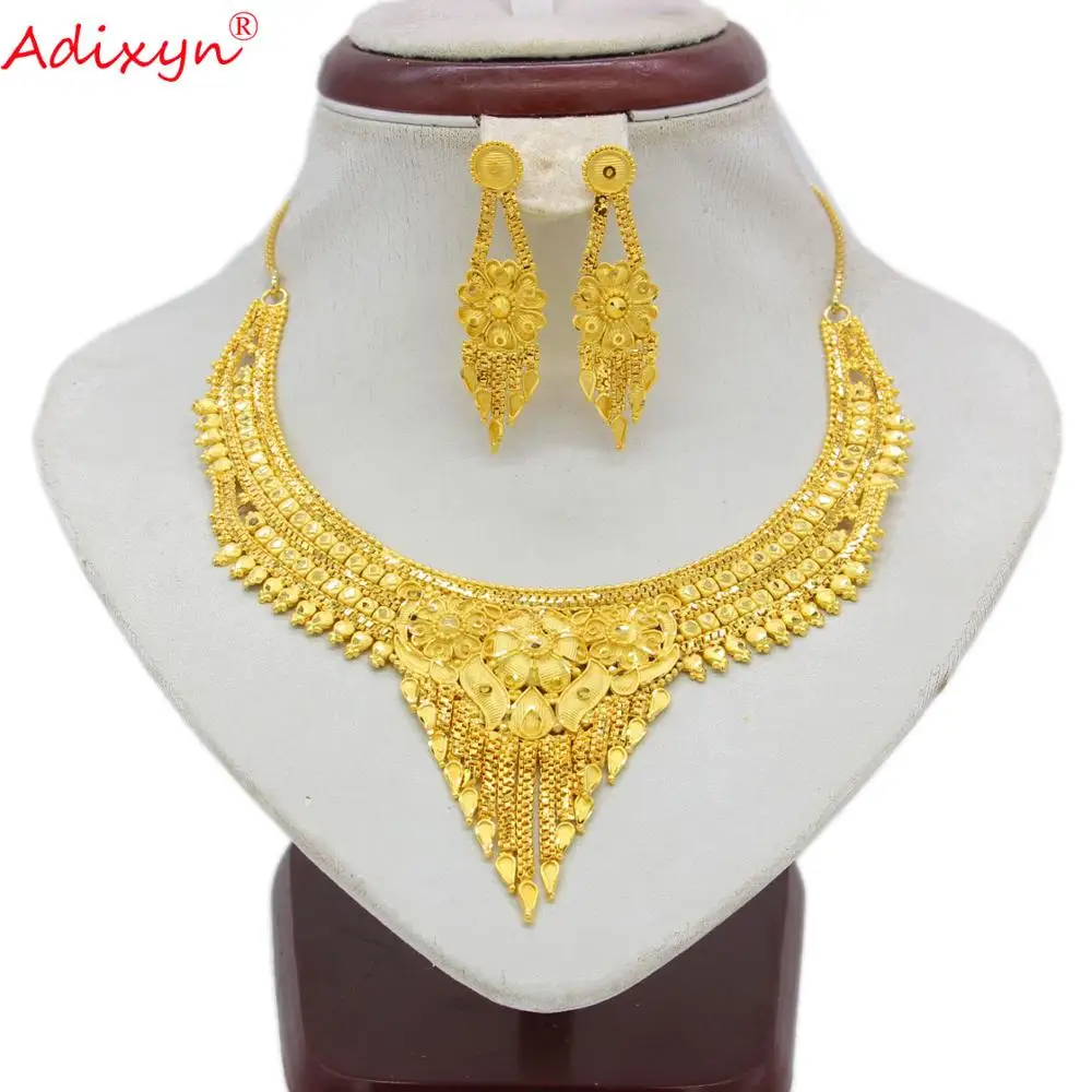 Adixyn роскошное ожерелье/серьги из Дубая золотого цвета и меди ювелирные изделия