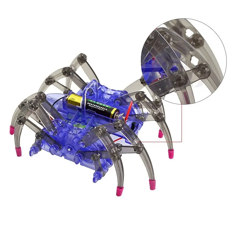 DIY Assemble Intelligent Electric Spider Robot Toy Educational Kit Hot Selling Assembling Building Puzzle Toys High Quality | Игрушки и