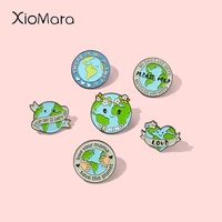 protect our earth home enamel pin custom save the planet love your mama kawaii metal badge bag lapel clothes jewelry wholesale